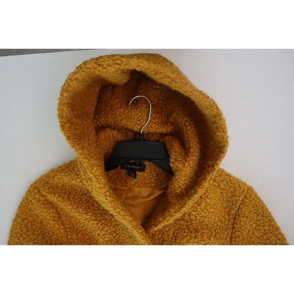 Halogen Women's Sz S Yellow Treasure Hooded Boiled Wool Coat $230 - Picture 4 of 8